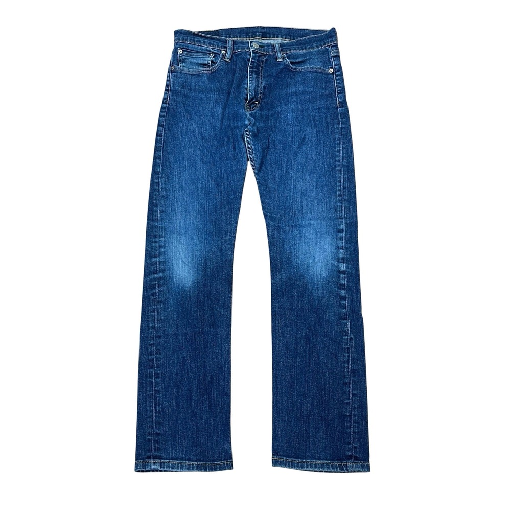 Levis 513 Slim Straight Jeans Mens 31x30 Medium Wash Blue Stretch Denim Casual